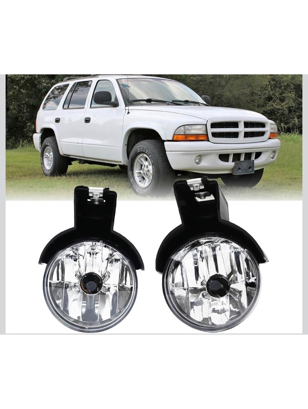 97-00 Dodge Dakota Durango Fog Lights Pair Left Right Front Bumper Lamps